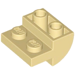 Slope, Curved 2 x 2 Inverted with 2 Recessed Studs - Tan