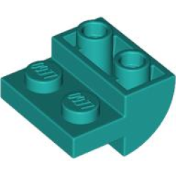Slope, Curved 2 x 2 Inverted with 2 Recessed Studs - Dark Turquoise