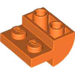 Slope, Curved 2 x 2 Inverted with 2 Recessed Studs - Orange