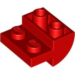 Slope, Curved 2 x 2 Inverted with 2 Recessed Studs - Red