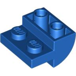 Slope, Curved 2 x 2 Inverted with 2 Recessed Studs - Blue