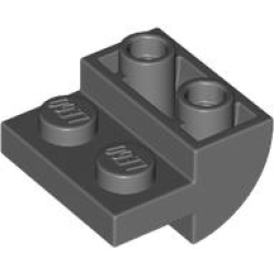 Slope, Curved 2 x 2 Inverted with 2 Recessed Studs - Dark Bluish Gray