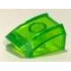 Slope, Curved 2 x 2 Lip - Trans-Bright Green