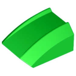 Slope, Curved 2 x 2 Lip - Bright Green
