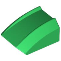 Slope, Curved 2 x 2 Lip - Green