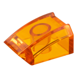 Slope, Curved 2 x 2 Lip - Trans-Orange