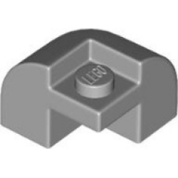 Slope, Curved 2 x 2 x 1 1/3 Corner Round with Recessed Stud - Light Bluish Gray