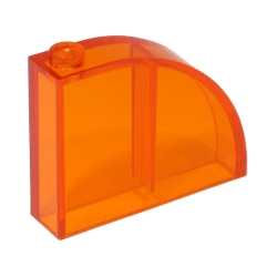 Slope, Curved 4 x 1 x 2 2/3 with Stud - Trans-Orange