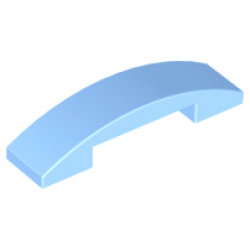 Slope, Curved 4 x 1 x 2/3 Double - Bright Light Blue