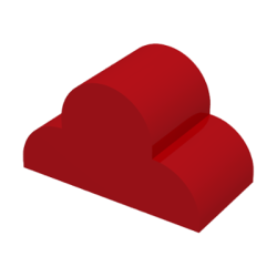 Slope, Curved 4 x 2 x 2 Triple - Red Slope, Curved 4 x 2 x 2 Triple - Red