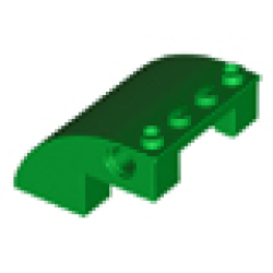 Slope, Curved 4 x 4 x 2 with 4 Studs and Pin Holes - Green Slope, Curved 4 x 4 x 2 with 4 Studs and Pin Holes - Green