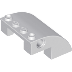 Slope, Curved 4 x 4 x 2 with 4 Studs and Pin Holes - Light Bluish Gray Slope, Curved 4 x 4 x 2 with 4 Studs and Pin Holes - Light Bluish Gray