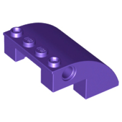 Slope, Curved 4 x 4 x 2 with 4 Studs and Pin Holes - Dark Purple Slope, Curved 4 x 4 x 2 with 4 Studs and Pin Holes - Dark Purple