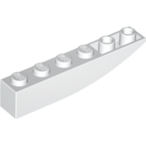 Деталь LEGO 42023 Slope, Curved 6 x 1 Inverted - White