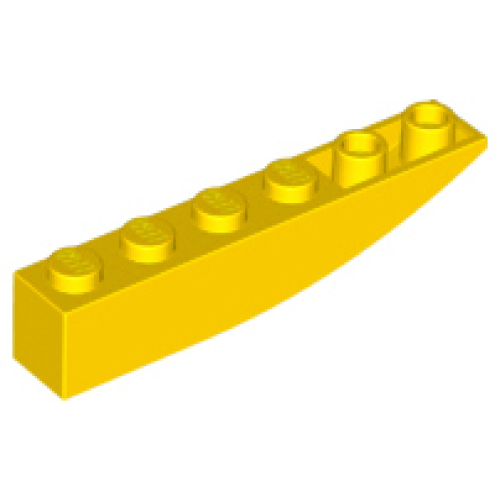 Деталь LEGO 42023 Slope, Curved 6 x 1 Inverted - Yellow
