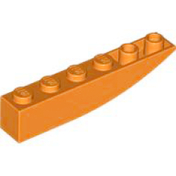 Slope, Curved 6 x 1 Inverted - Orange