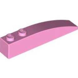 Slope, Curved 6 x 1 with 2 Studs - Bright Pink