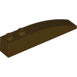 Slope, Curved 6 x 1 with 2 Studs - Dark Brown