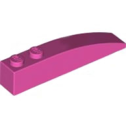 Slope, Curved 6 x 1 with 2 Studs - Dark Pink