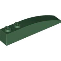 Slope, Curved 6 x 1 with 2 Studs - Dark Green
