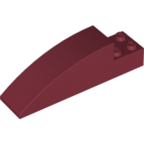 Деталь LEGO 41766 Slope, Curved 8 x 2 x 2 with 4 Recessed Studs - Dark Red
