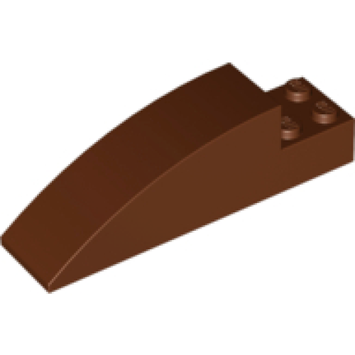 Деталь LEGO 41766 Slope, Curved 8 x 2 x 2 with 4 Recessed Studs - Reddish Brown