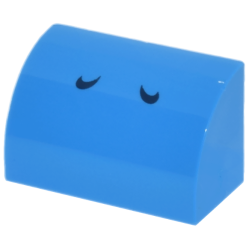 Slope, Curved 1 x 2 with Bottom Stud Holder with 2 Dark Blue Curved Lines Pattern (Super Mario Blue Yoshi Nostrils) - Dark Azure Slope, Curved 1 x 2 with Bottom Stud Holder with 2 Dark Blue Curved Lines Pattern (Super Mario Blue Yoshi Nostrils) - Dark Azure