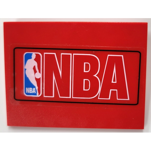 Деталь LEGO 4515pb016 Slope 10 6 x 8 with NBA Logo Red Pattern (Sticker) - Sets 3432 / 3433 - Red