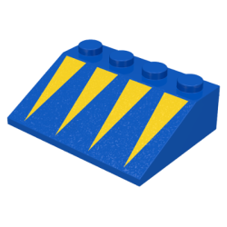 Slope 33 3 x 4 with Yellow Triangles Pattern - Blue Slope 33 3 x 4 with Yellow Triangles Pattern - Blue