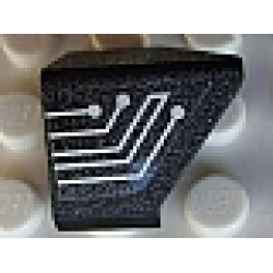 Slope 45 2 x 1 Double / Inverted with Silver Circuitry 5 Lines Pattern Model Right Side (Sticker) - Set 7702/7703 - Black Slope 45 2 x 1 Double / Inverted with Silver Circuitry 5 Lines Pattern Model Right Side (Sticker) - Set 7702/7703 - Black