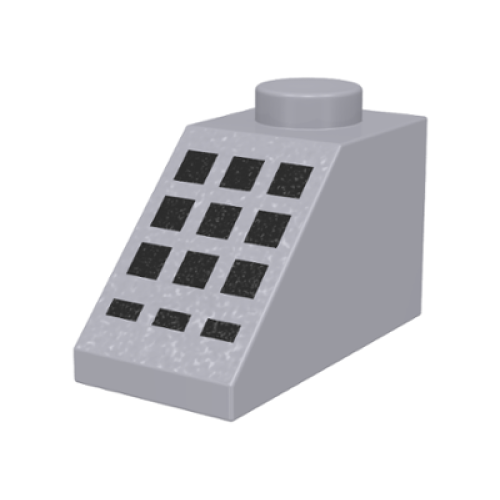 Деталь LEGO 3040p32 Slope 45 2 x 1 with Keypad with Black Buttons Pattern - Light Bluish Gray