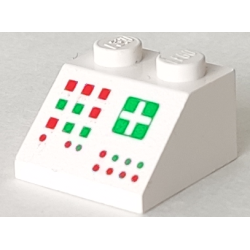 Slope 45 2 x 2 with Computer Panel Pattern - White Slope 45 2 x 2 with Computer Panel Pattern - White