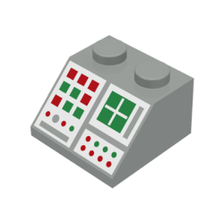 Slope 45 2 x 2 with Computer Panel Pattern - Light Gray Slope 45 2 x 2 with Computer Panel Pattern - Light Gray