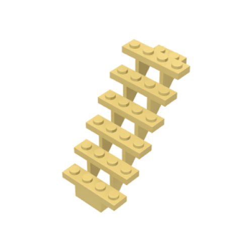Деталь LEGO 30134 Stairs 7 x 4 x 6 Straight Open - Light Yellow