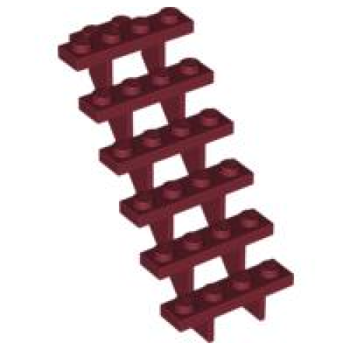 Деталь LEGO 30134 Stairs 7 x 4 x 6 Straight Open - Dark Red