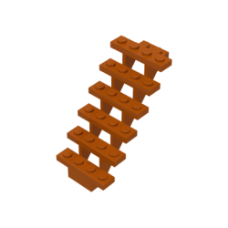 Stairs 7 x 4 x 6 Straight Open - Dark Orange