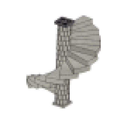 Деталь LEGO 40243c01 Stairs Spiral Steps 16 with Support - Light Gray