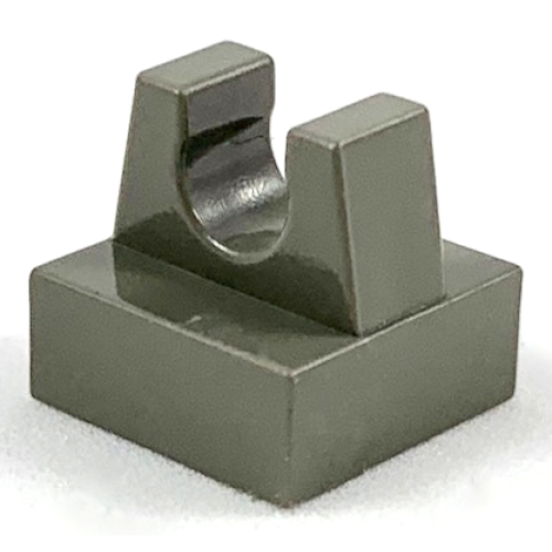 Деталь LEGO 2555 Tile, Modified 1 x 1 with Clip - Dark Gray