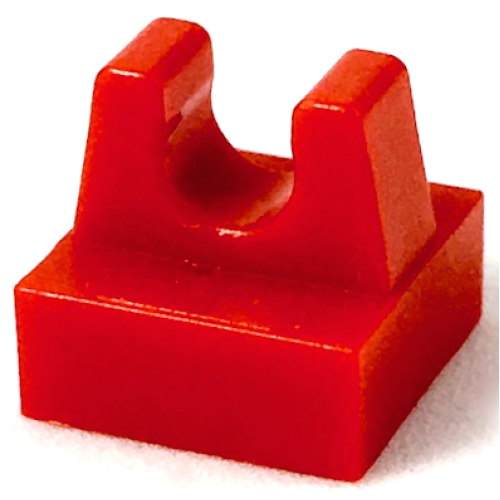 Деталь LEGO 2555 Tile, Modified 1 x 1 with Clip - Red