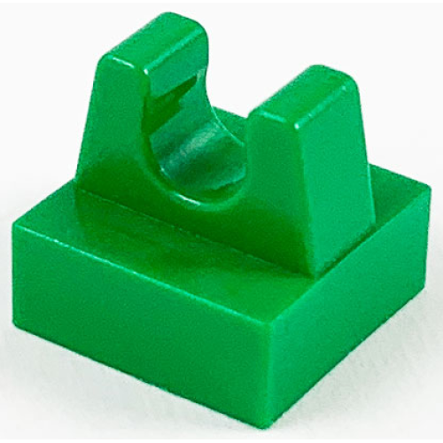Деталь LEGO 2555 Tile, Modified 1 x 1 with Clip - Green