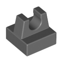 Tile, Modified 1 x 1 with Clip - Dark Bluish Gray