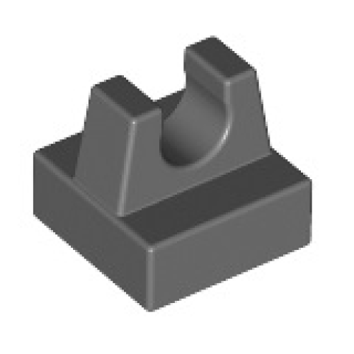 Деталь LEGO 2555 Tile, Modified 1 x 1 with Clip - Dark Bluish Gray
