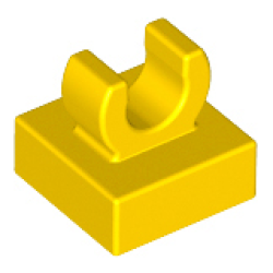 Tile, Modified 1 x 1 with Open O Clip - Yellow Tile, Modified 1 x 1 with Open O Clip - Yellow