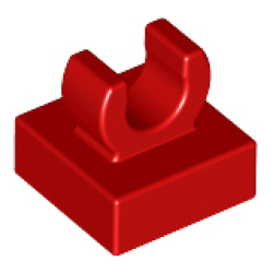 Tile, Modified 1 x 1 with Open O Clip - Red Tile, Modified 1 x 1 with Open O Clip - Red