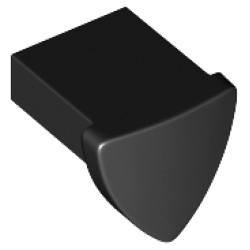 Tile, Modified 1 x 1 with Tooth / Ear Vertical, Triangular - Black Tile, Modified 1 x 1 with Tooth / Ear Vertical, Triangular - Black
