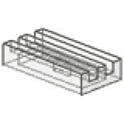 Tile, Modified 1 x 2 Grille (Undetermined Type) - Trans-Clear