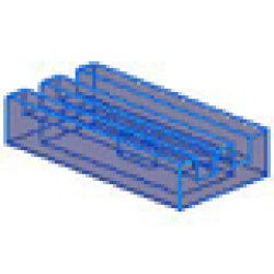 Tile, Modified 1 x 2 Grille (Undetermined Type) - Trans-Dark Blue