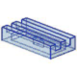 Tile, Modified 1 x 2 Grille (Undetermined Type) - Trans-Light Blue