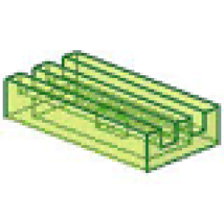 Tile, Modified 1 x 2 Grille (Undetermined Type) - Trans-Neon Green