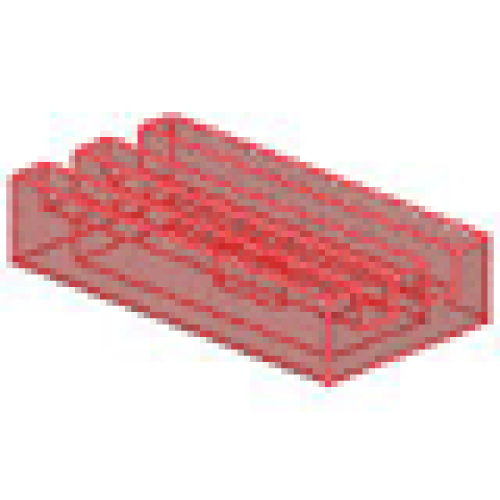 Деталь LEGO 2412 Tile, Modified 1 x 2 Grille (Undetermined Type) - Trans-Red